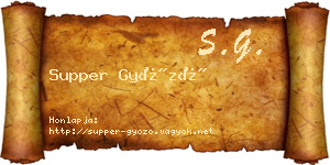 Supper Győző névjegykártya